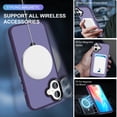 thumbnail image 4 of Magnetic Case for iPhone 16 Plus Case Stand & Ring Holder Compatible with MagSafe Shockproof Anti-Scratch Anti-fall Kickstand Thin Fit Phone Case Cover for iPhone 16 Plus,Darkpurple, 4 of 6