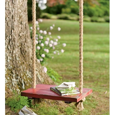 Rope Tree Swing W Wooden Seat In Red