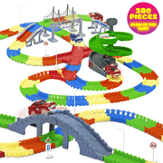 USA Toyz 380pcs Multicolor Glow in The Dark STEM Learning Race Car Tracks (CF1302)