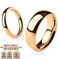 thumbnail image 2 of 316L Stainless Steel Men's / Women's 3mm Wide Mirror Polished Rose Gold IP Dome Band Ring Size 5.5, 2 of 4
