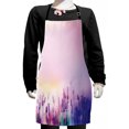 thumbnail image 1 of Flower Kids Apron, Blurred Lavenders in the Meadows Rural Country Nature Theme Design Print, Boys Girls Apron Bib with Adjustable Ties for Cooking Baking Painting, Lilac Purple, by Ambesonne, 1 of 2