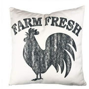Parisloft Indoor Farm Fresh Farmhouse Style Square Pillow, 17"x 17", Linen