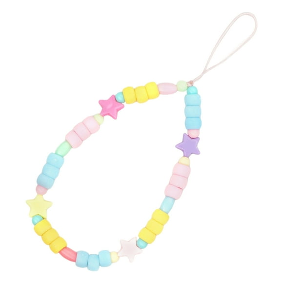 Phone Lanyard Assorted Color 1Pc 9.8X2X0.4In Beaded Chain Resin Acrylic