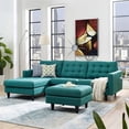 thumbnail image 3 of Modway Empress Left-Facing Upholstered Fabric Sectional Sofa in Teal, 3 of 5