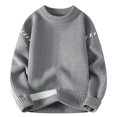 thumbnail image 2 of Yiliang Big and Tall Mens SweatersFall and Winter Long Sleeve Warm and Thermal Top Clothes ,Gray,2XL, 2 of 6