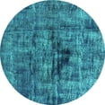 thumbnail image 1 of Ahgly Company Indoor Round Oriental Turquoise Blue Industrial Area Rugs, 8' Round, 1 of 4