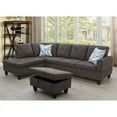 thumbnail image 2 of Hommoo Convertible Sectional Sofa Couch, Modern L-Shaped Couch Sofa Sectional for Small Living Room, Apartment and Small Space, Dark Brown, 2 of 8