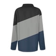 thumbnail image 4 of Womens Long Sleeve Polo Shirts Color Block V Neck Collared, Fall Casual Tunic Tees for Weekend Navy M, 4 of 6