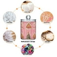 thumbnail image 6 of Yayeee 4 Pack Qtip Holder Bathroom Cotton Swab Canister with Lid Clear Dispenser Set, Gingerbread Houses, 6 of 6