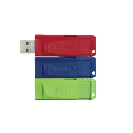 Verbatim Store ‘n’ Go USB-A Flash Drives, 3 Count (32 GB)