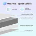 thumbnail image 5 of 4-Inch Twin Size Memory Foam Mattress Topper with Soft Bamboo Charcoal Cover, Pressure Relief & Cooling Support for Bunk Bed, Guest Bed and Dorm Room, 5 of 7