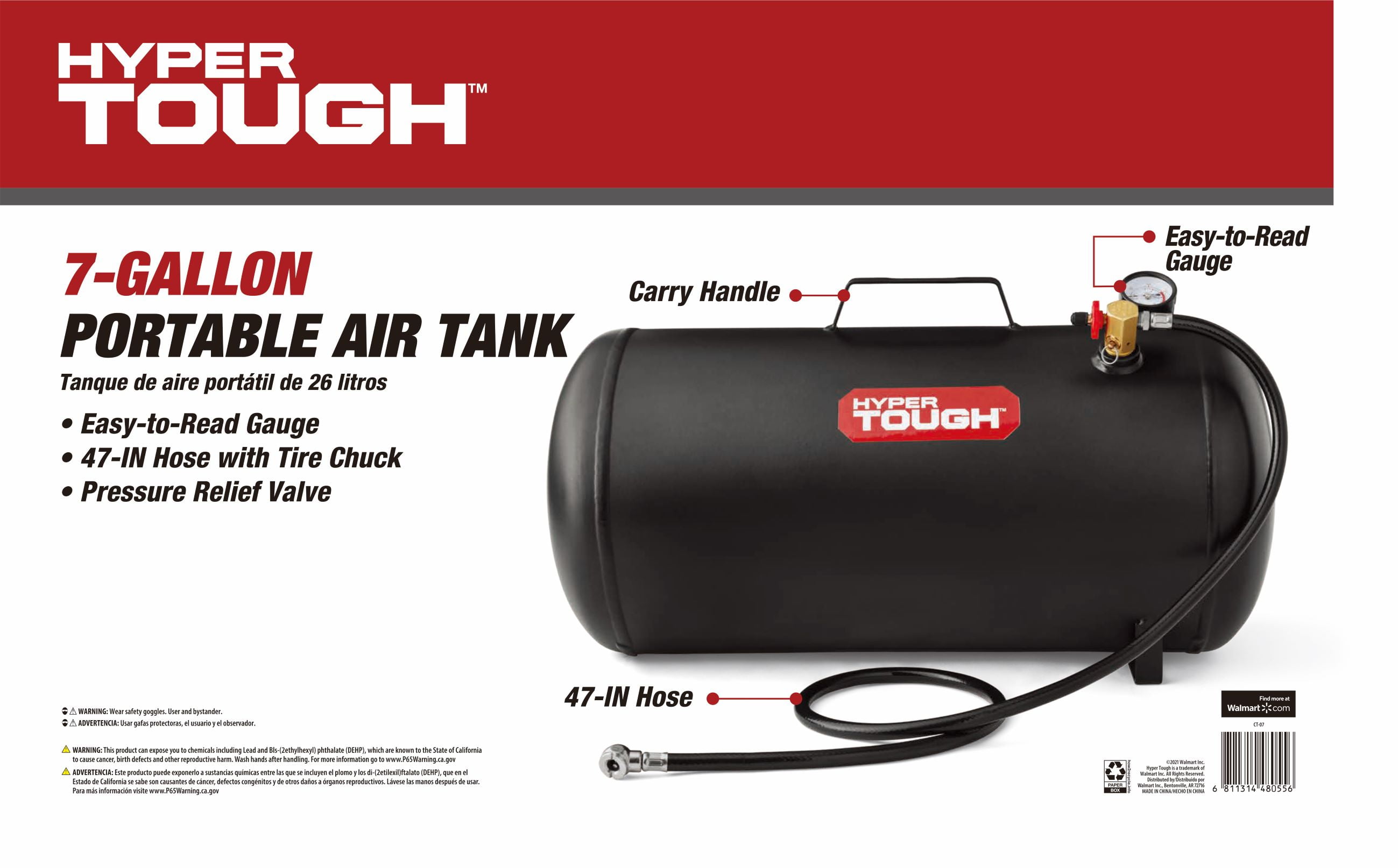 Hyper tough 7 gallon deals portable air tank