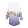 thumbnail image 4 of Long Sleeve Shirts For Women Spring Neck Casual Print Three Quarter Length Henley Womens Blouses, 4 of 5