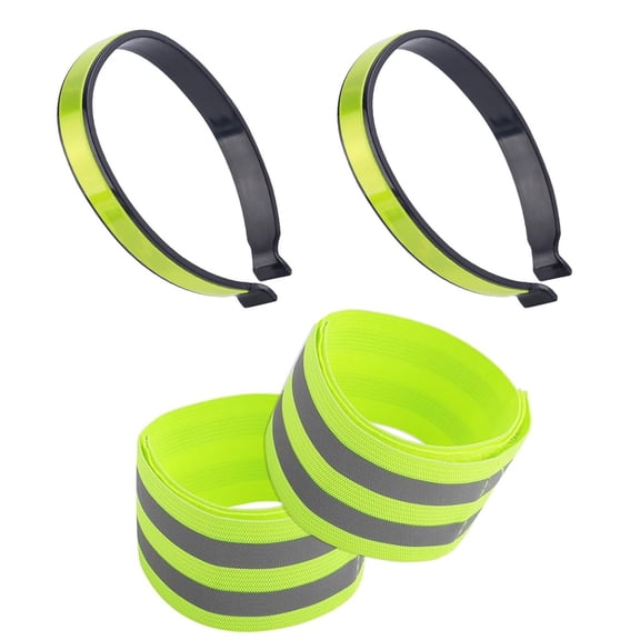 4pack Reflective Ankle Night Safety Cycling Ankle Leg Straps Belt for Night Cycling Safety and Durability