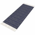 thumbnail image 4 of Blue Yellow Geometric Kitchen Runner Rug 2'x4', Modern Abstract Art Striped Washable Rug with Tassels, Non Slip Woven Cotton Bathroom Rugs Hallway Carpet for Foyer Bedroom Entry Back Door Decor, 4 of 9
