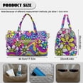 thumbnail image 7 of Garronmavis Quilted Large Duffle Bag for Women, Lightweight Carry On Bag Weekender Overnight Bag Gym Travel Bag with Luggage Sleeve Colorful Hippie Floral, 7 of 7