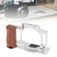 thumbnail image 1 of Camera Cage ZV1 Aluminum Video Rig W/1/4 Inch Screw Holes Cold Shoe Mount Wooden Handle for Microphone Light, 1 of 7