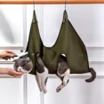 thumbnail image 3 of Cat Grooming Hammock Anti Scratch Bite Fixed Bag Cat Grooming Helper for Trimming Nail and Ear/Eye Care Cat Accessories Pet (Green,L 12-20KG), 3 of 7