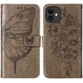 thumbnail image 3 of Phone Case for iPhone XR Wallet,Card Holder [Kickstand][Wrist Strap] Butterfly Floral Embossed for Women PU Leather Flip Protective Cover for iPhone XR Cases 2021 (Gray), 3 of 16