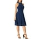 thumbnail image 4 of INSPIRE CHIC Vestido de Mujer Floral de Encaje con Cuello Halter Sin Mangas Elegante Vestido de Cóctel A-Line S Azul Oscuro, 4 of 5