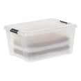IRIS USA Large 45 Qt. Locking Plastic Storage Bins with Lids, Clear