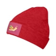 thumbnail image 2 of LNWH Knitted Acrylic Hat, Speedy Snail Cartoon Drawing Art Pattern Winter Beanie Hat for Cold Weather, Red, 2 of 4
