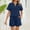Navy, variant on QUNYINEY Comfy Pajamas for Women Set White Short Sleeve 2 Piece Shirts And Shorts V Neck with Pockets Drawstring Women Loungewear Set