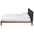 thumbnail image 2 of Baxton Studio Mariette Dark Gray Teddy Fabric and Walnut Brown Wood Queen Bed, 2 of 6