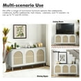 thumbnail image 4 of Wood Rattan Arch 3 Doors Storage Credenza Sideboard Buffet Cabinet with Adjustable Shelves White, 4 of 12