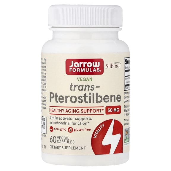Jarrow Formulas Vegan Trans-Pterostilbene, 50 mg, 60 Veggie Capsules