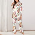 thumbnail image 2 of Picia colorful easter eggs Pattern Women’s Long-Sleeve Sleepwear Set - Soft 2-Piece Loungewear with Pockets, Comfy PJs for Relaxing Nights-Medium, 2 of 7