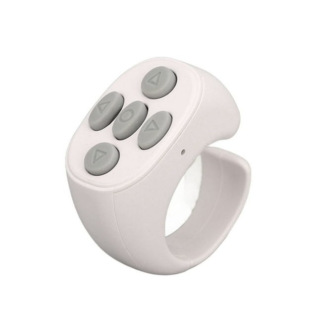 Smart Ring Controller, Practical 5.3 High Sensitivity Remote Control Page Turner For Electronic Book For Tik Tok White