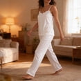 thumbnail image 4 of yillto Womens Summer Pjs Sets Camisoles Sleeveless Tops and Soft Lounge Pants Sleepwear Soft Comfy Pajamas, 4 of 7
