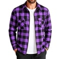 thumbnail image 5 of IhhxPro Men's Cotton Long Sleeve Button down Shirt Red and Black Plaid Zip-Up with Pockets Lumberjack Style Casual Flannel Work Relaxed Fit S-2XL, 5 of 8