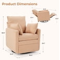 thumbnail image 2 of Bonzy Home 360° Swivel Glider Recliner Chair, Manual Rocking Recliner with Side Pockets & Armrest Bags, Compact Chair for Living Room，Orange, 2 of 7