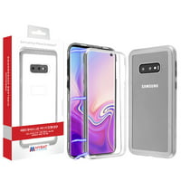 Samsung Galaxy S10e / S10 E (5.8") Phone Case Hybrid Magnetic Adsorption Snap-on [Full Body Protection] Thin Clear Tempered Glass Screen Protector Case SILVER Cover for Samsung Galaxy S10 E / S10e