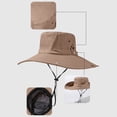 thumbnail image 3 of SAWOBUUN Men's Wide Brim Fishing Sun Hat UV Protection Bucket Cap for Beach Hiking Camping Safari Hat, 3 of 6