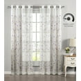 thumbnail image 3 of Grommet Curtain Panel, Embroidered Sheer Extra-Wide, Purple 54" x 63", 3 of 9