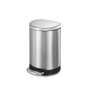 Innovaze 1.6 Gallon Stainless Steel Semi-round Step Bathroom and Office Trash Can