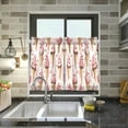 thumbnail image 4 of Yayeee Kitchen Curtains Light Filtering 27"x36" Rod Pocket Short Cafe Window Panel, Pink Ice Cream Pattern, 4 of 7