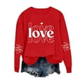 thumbnail image 3 of yoeyez Valentine Day Sweatshirt for Women Lightweight Love Heart Print Pullover Round Neck Long Sleeve Shirts Trendy Holiday Blouses, 3 of 7