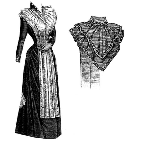 Toyo Pattern - Sewing Pattern: 1891 Fichu Cape with Tabs Pattern