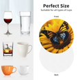thumbnail image 6 of Fuzoiu Butterfly On Sunflower Print Leather Coasters Set,Drink Coasters Set of 4,for Tabletop Protection, Durable PVC Coasters,Home Décor and Housewarming Gift-Round Shape, 6 of 6