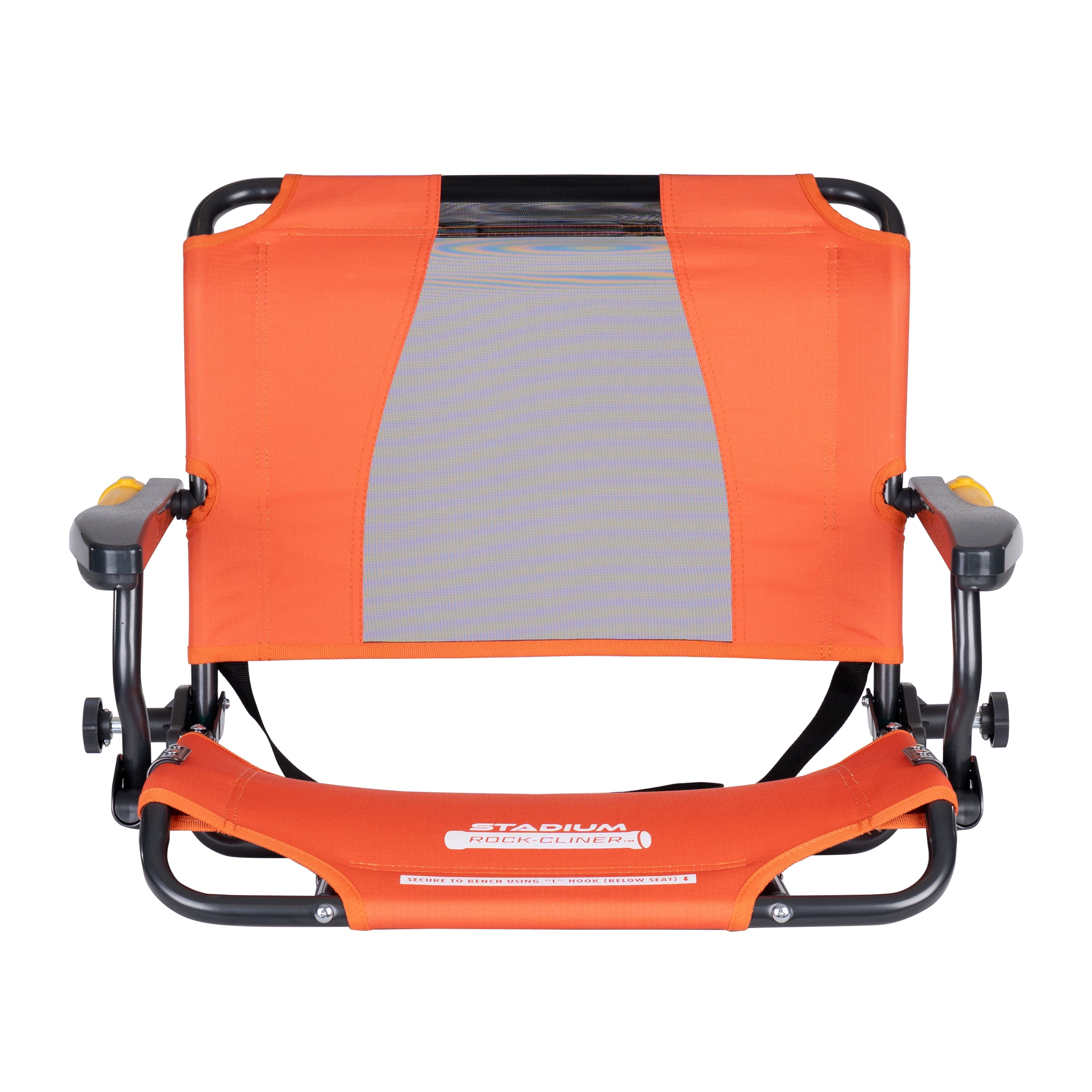 GCI Outdoor Stadium Rock-Cliner Orange Rocking Stadium Seat for Bleachers with Back Support and Armrests