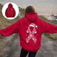 thumbnail image 5 of Godom Womens Floral Hoodies Sweatshirts Casual Long Sleeve Loose Fit Drawstring Hooded Pullover, 5 of 7
