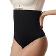 thumbnail image 3 of Defitshape Women's Thong Shapewear Tummy Control Butt Lifter Seamless Hip Dip Shaper Shorts Panties Waist Cincher High Waisted Underwear Firm Compression Garment Butt Lifting Black Small, 3 of 3
