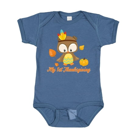 

Inktastic My First Thanksgiving Owl Gift Baby Boy or Baby Girl Bodysuit