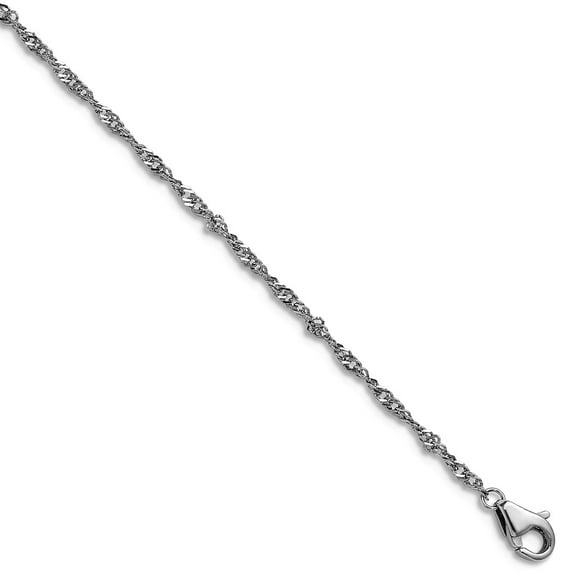 Platinum Polished 1.50mm Singapore Chain Necklace 20 Inch Chain Necklace for Women and Men