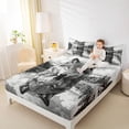 thumbnail image 4 of Homewish Jungle Wolf Wildlife Twin Sheet Sets, Farmhouse Lake Twin Fitted Sheet, 3pcs, 4 of 7