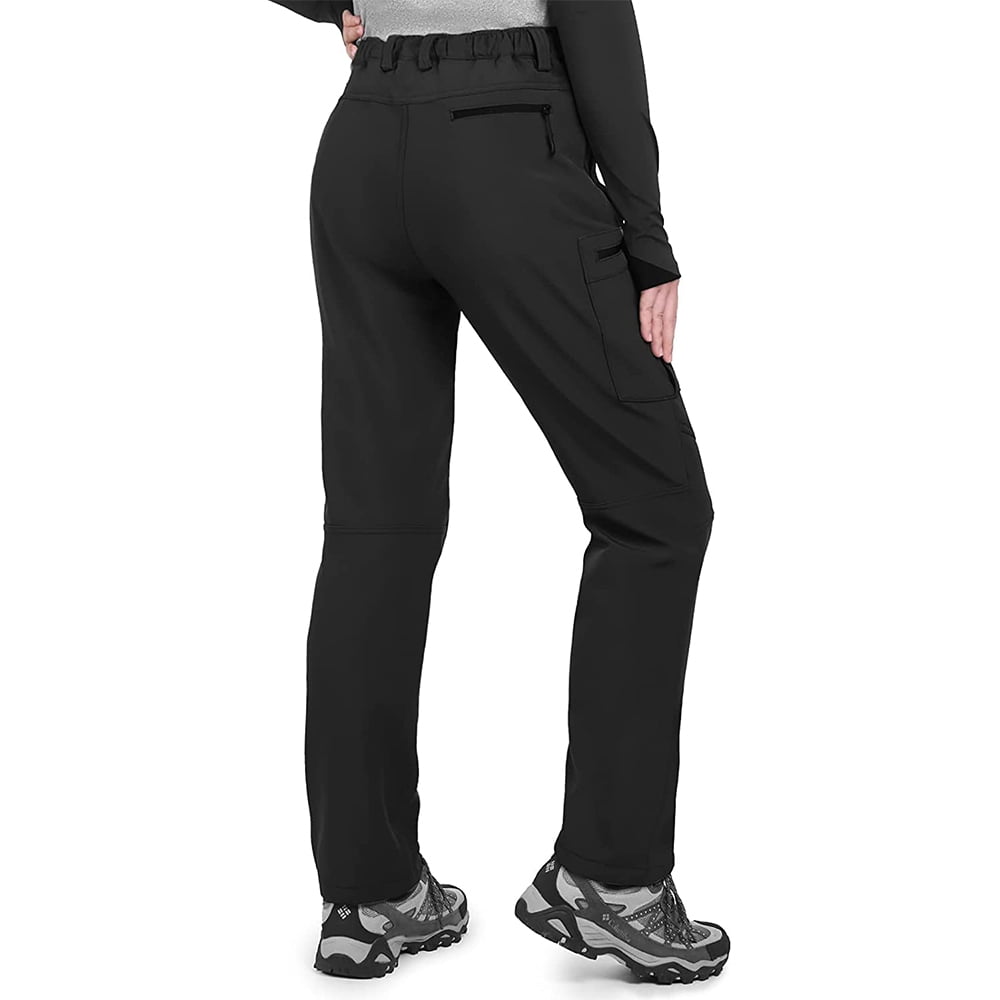 Moosehill Womens Snow Ski Pants Fleece Lined Winter Hiking Outdoor Water Resistant Windproof Black M